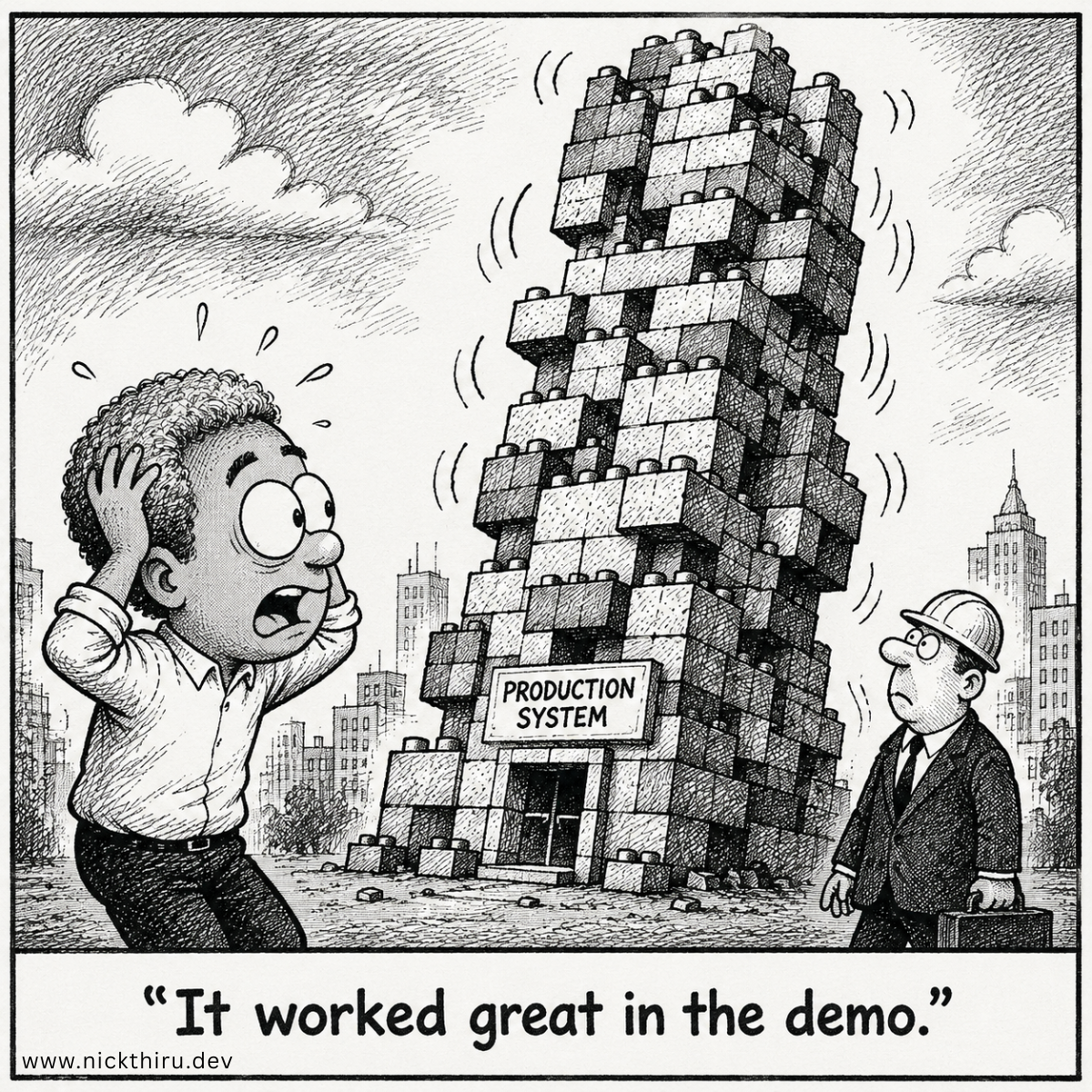 Illustration for Why I build AI systems with code, not no-code tools